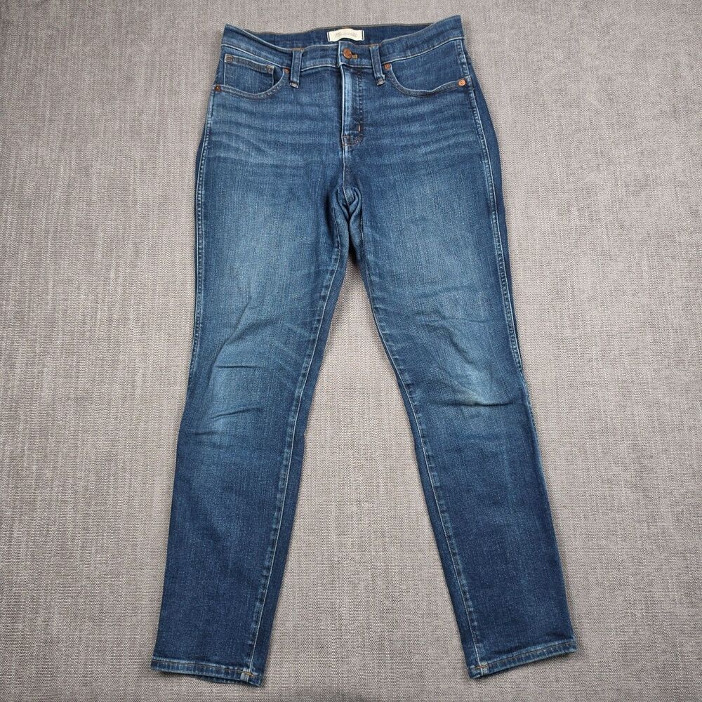 Madewell Womens Slim Straight Jeans Size 30 Blue Denim Medium Wash High Rise